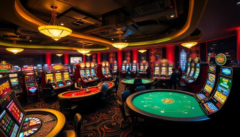 Explore the exciting action of Go8 com's casino floor with dynamic players at gaming tables.